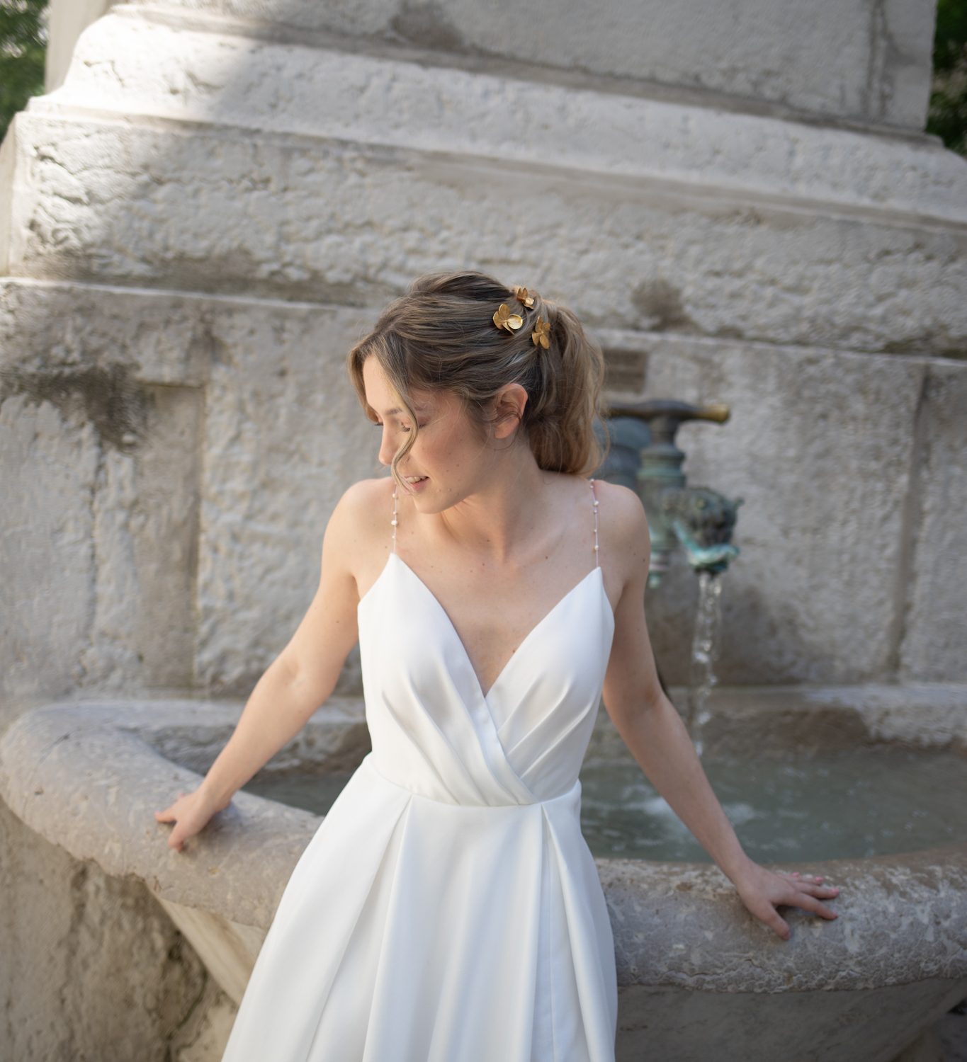 Promesse en Perles Robe de mariée simple